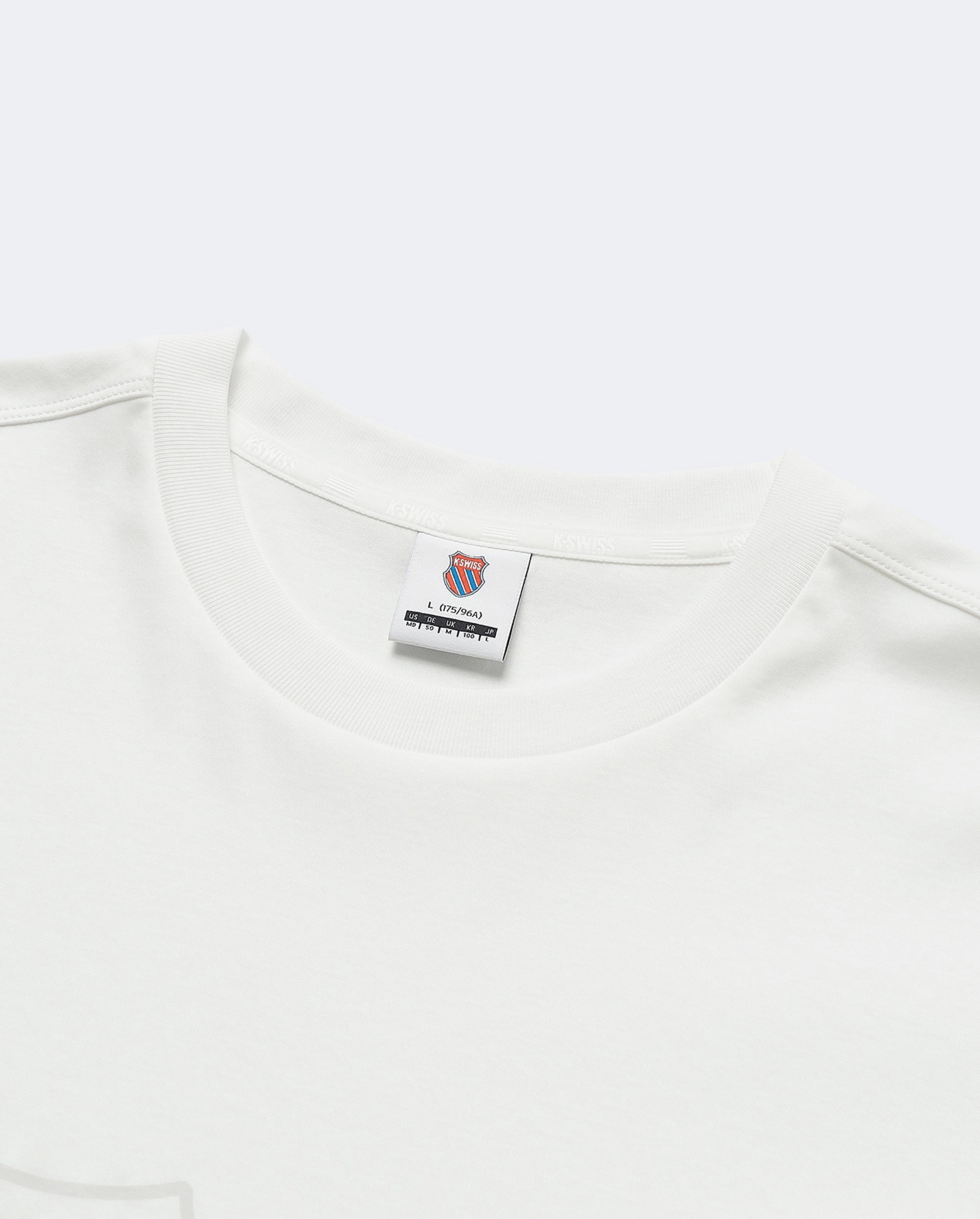 109869-115 | MEN'S K-SWISS LOGO LOOSE FIT COTTON T-SHIRT | WHITE/SPECIAL