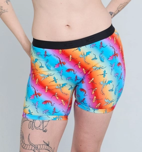 6" No Fly Boxer Briefs - Pride Rainbow Dragon