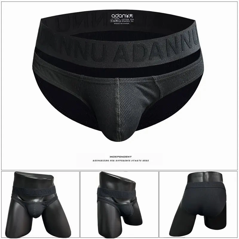 Adannu Men's Low-Rise Bikini Briefs Enhanced Pouch AD793