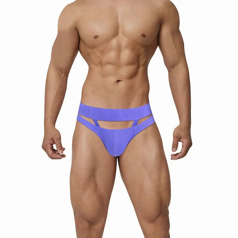 Adannu Men's Sexy Low Rise Breathable Pouch Briefs with Surround Ring Design AD752