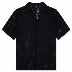 All Over Crochet Shirt - Jet Black