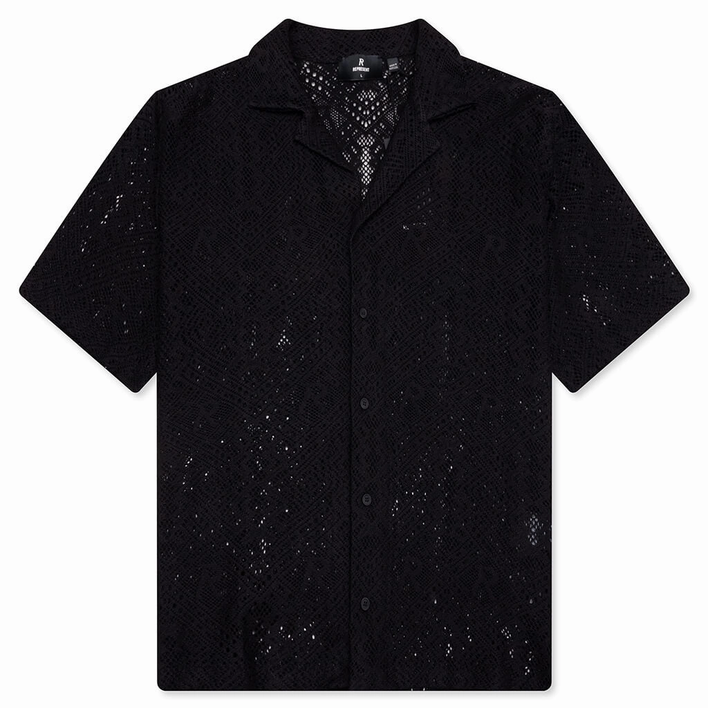 All Over Crochet Shirt - Jet Black