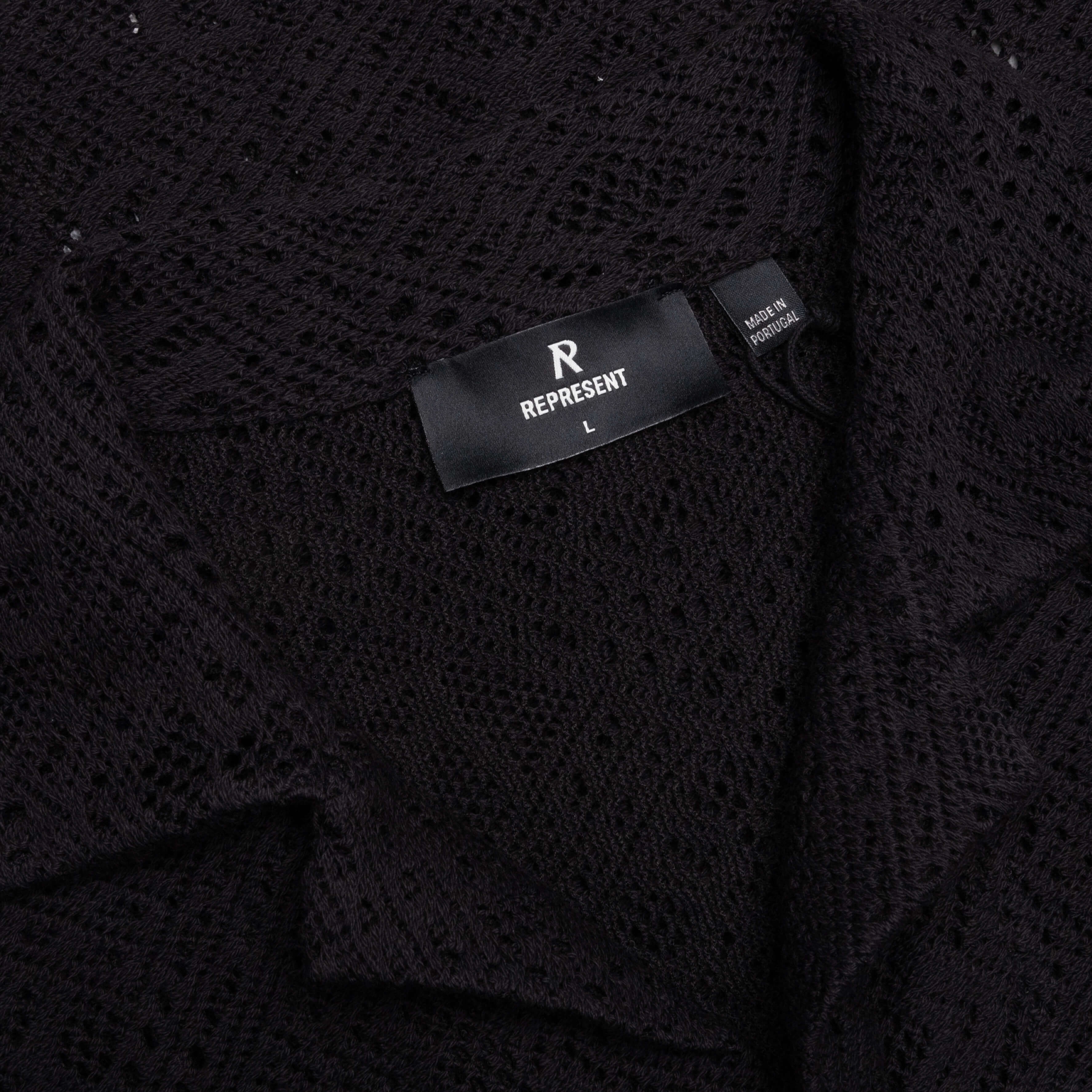 All Over Crochet Shirt - Jet Black
