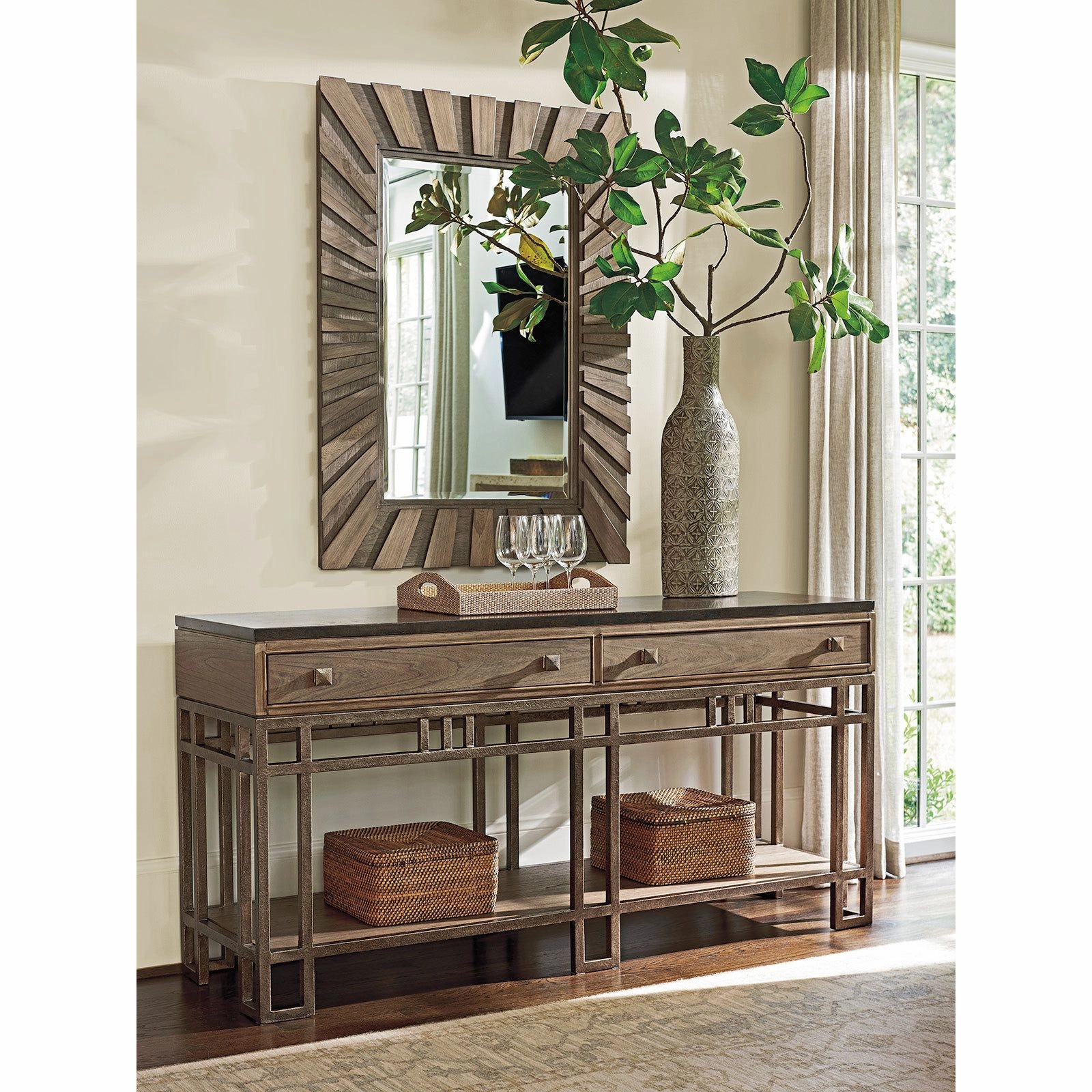 Ardley Sunburst Mirror - Hatteras Gray