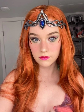 Auburn Orange Ginger Wave Long Synthetic Lace Fornt Wig