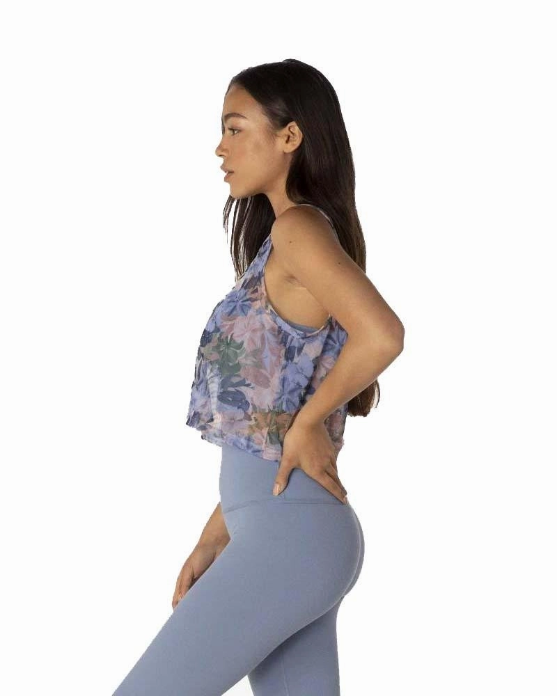Botanical Bouquet Mesh Balanced Cropped Tank
