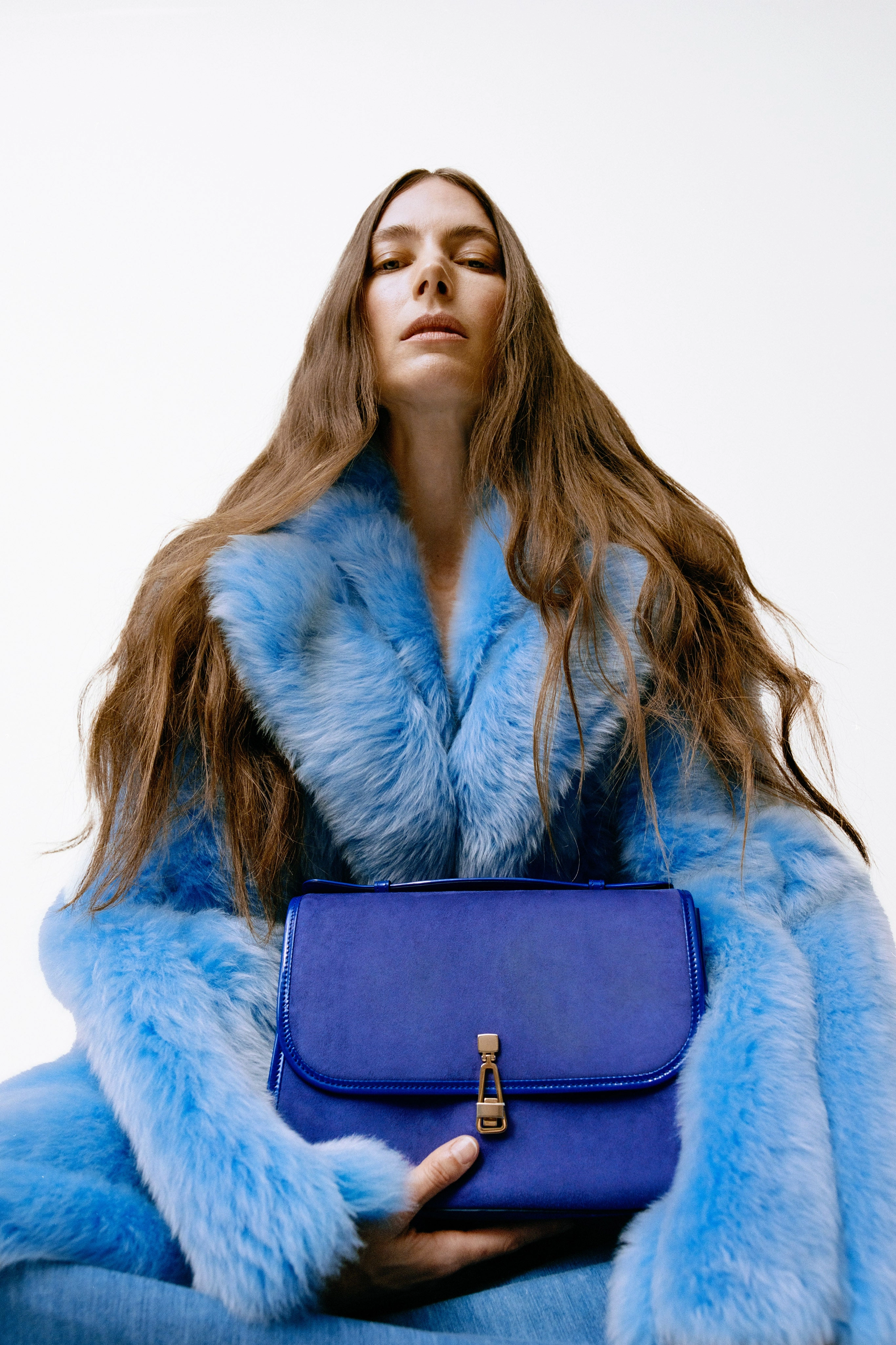 Bram Coat in Sky Shearling