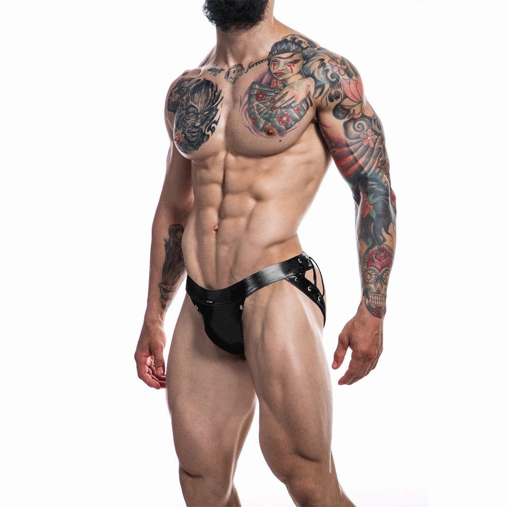 C4M Desire Jockstrap - Black Leatherette