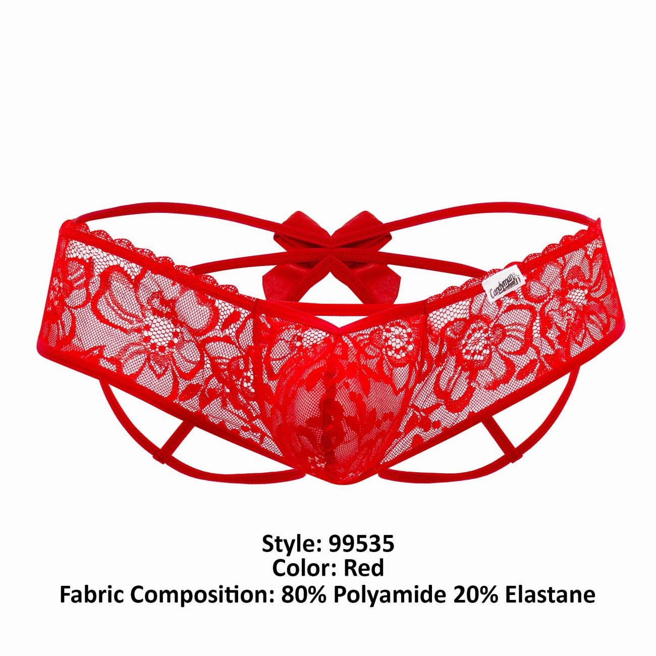 CandyMan 99535 Bow Jockstrap Color Red