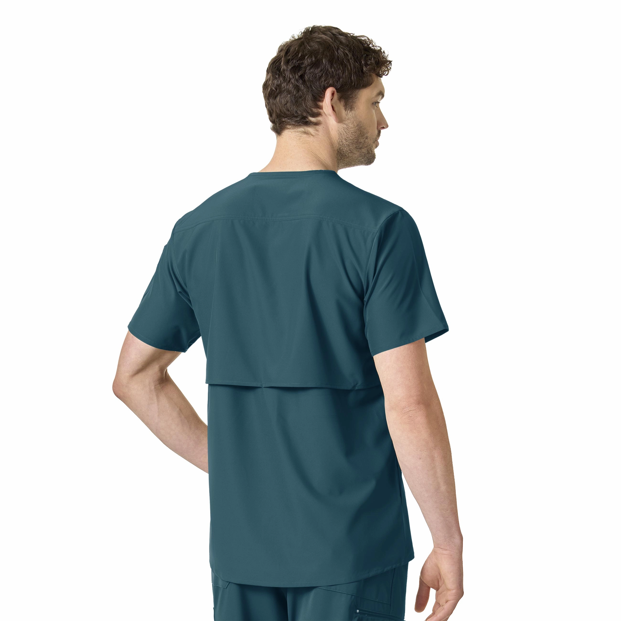 Carhartt Force Liberty Men's Twill Chest Pocket Scrub Top - Caribbean Blue
