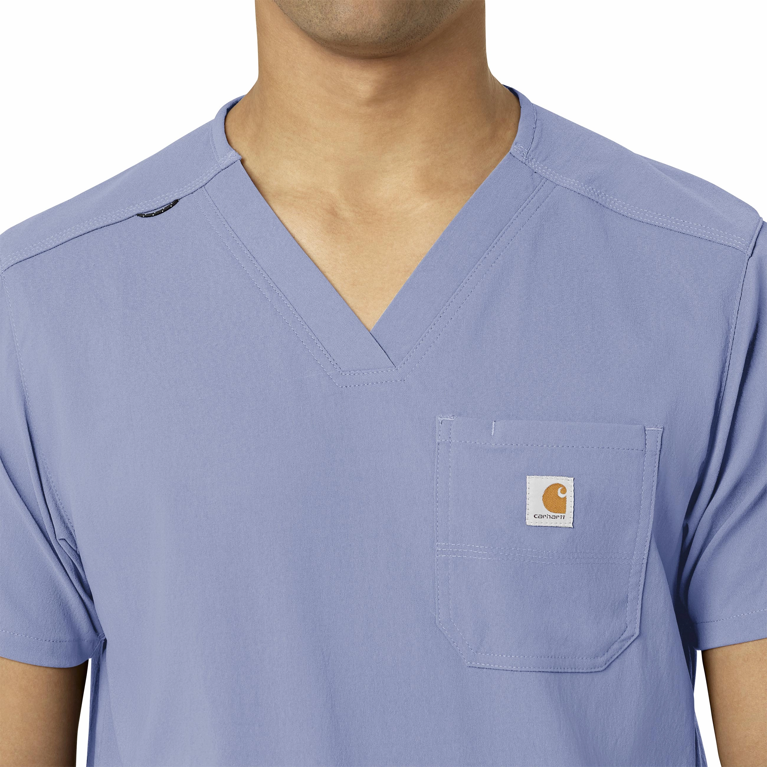 Carhartt Rugged Flex Peak Men's 5-Pocket V-Neck Scrub Top - Ceil Blue