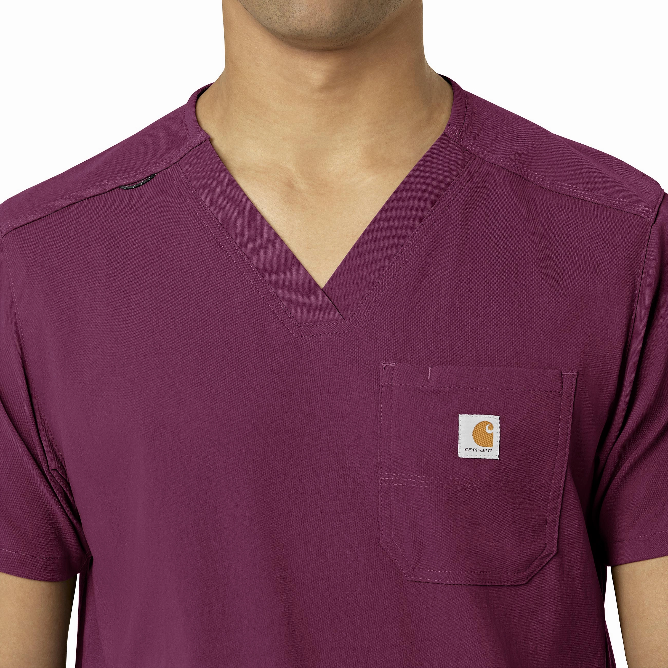 Carhartt Rugged Flex Peak Men's 5-Pocket V-Neck Scrub Top - Wine