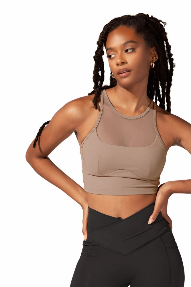 Celeste Mesh Crop Bralette - Leafless Tree