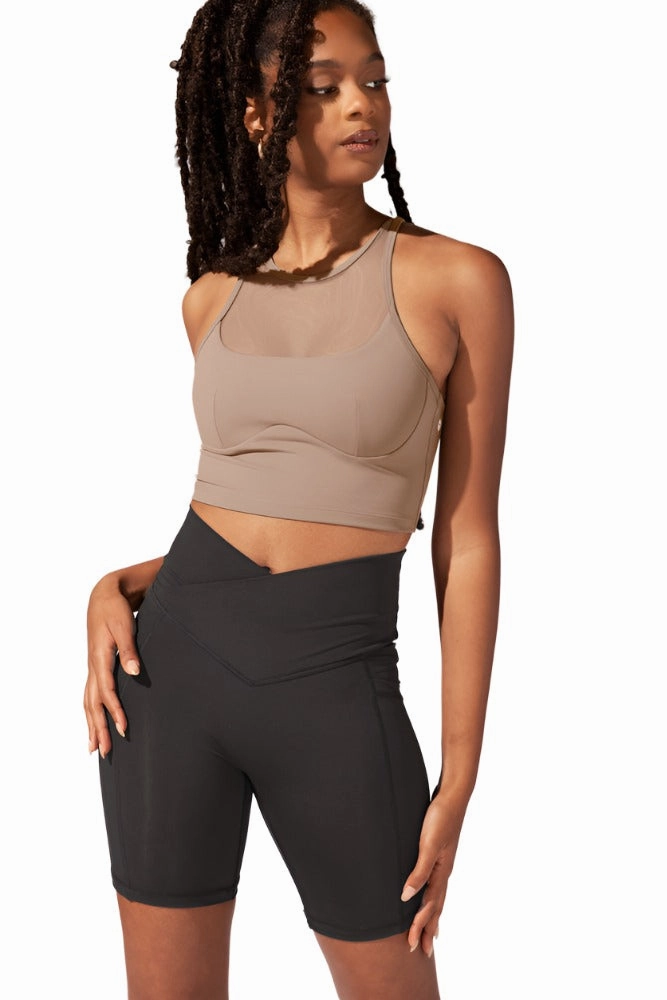 Celeste Mesh Crop Bralette - Leafless Tree