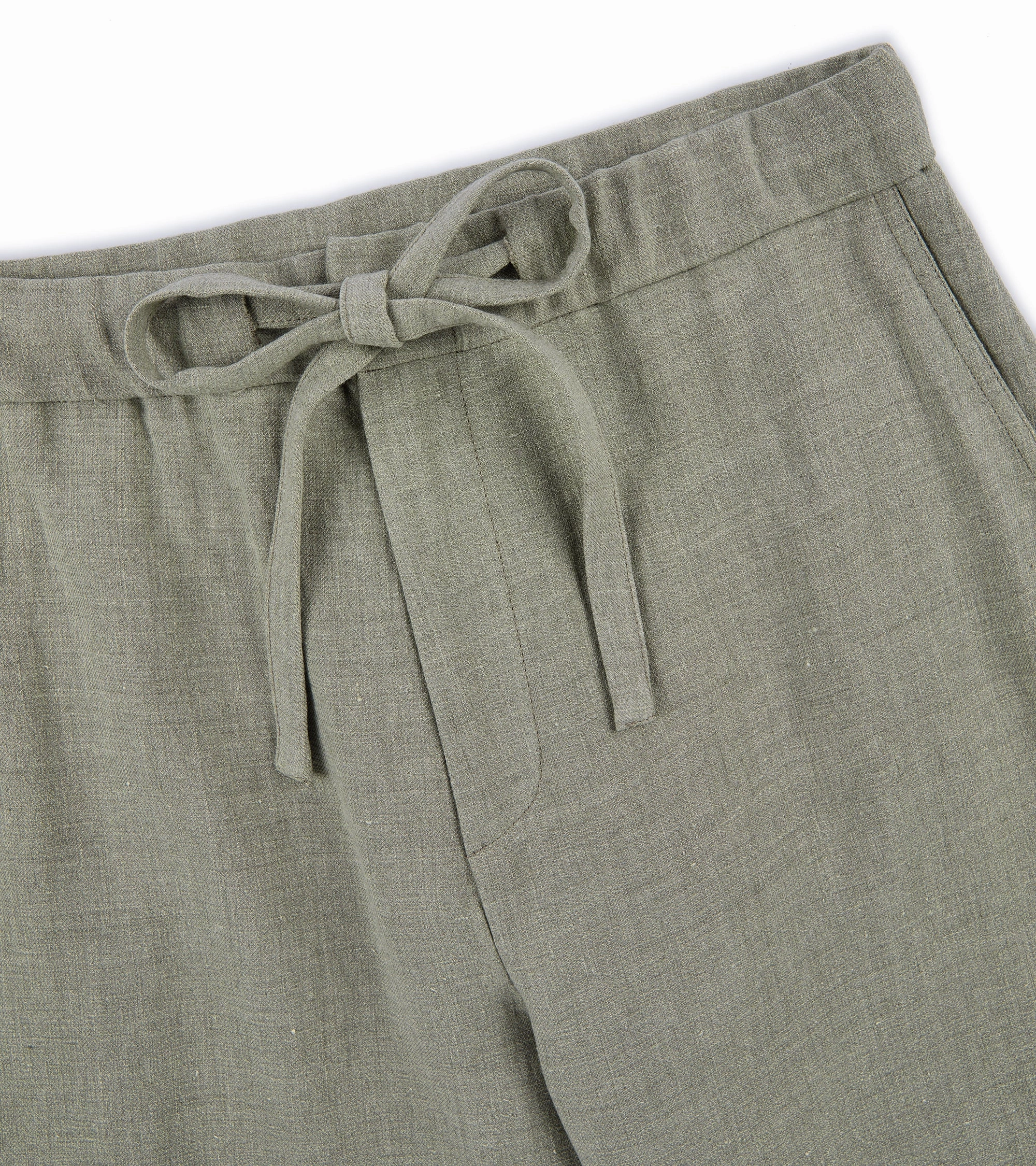 De Bonne Facture Wool Linen Balloon Trousers: Almond Green