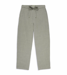 De Bonne Facture Wool Linen Balloon Trousers: Almond Green