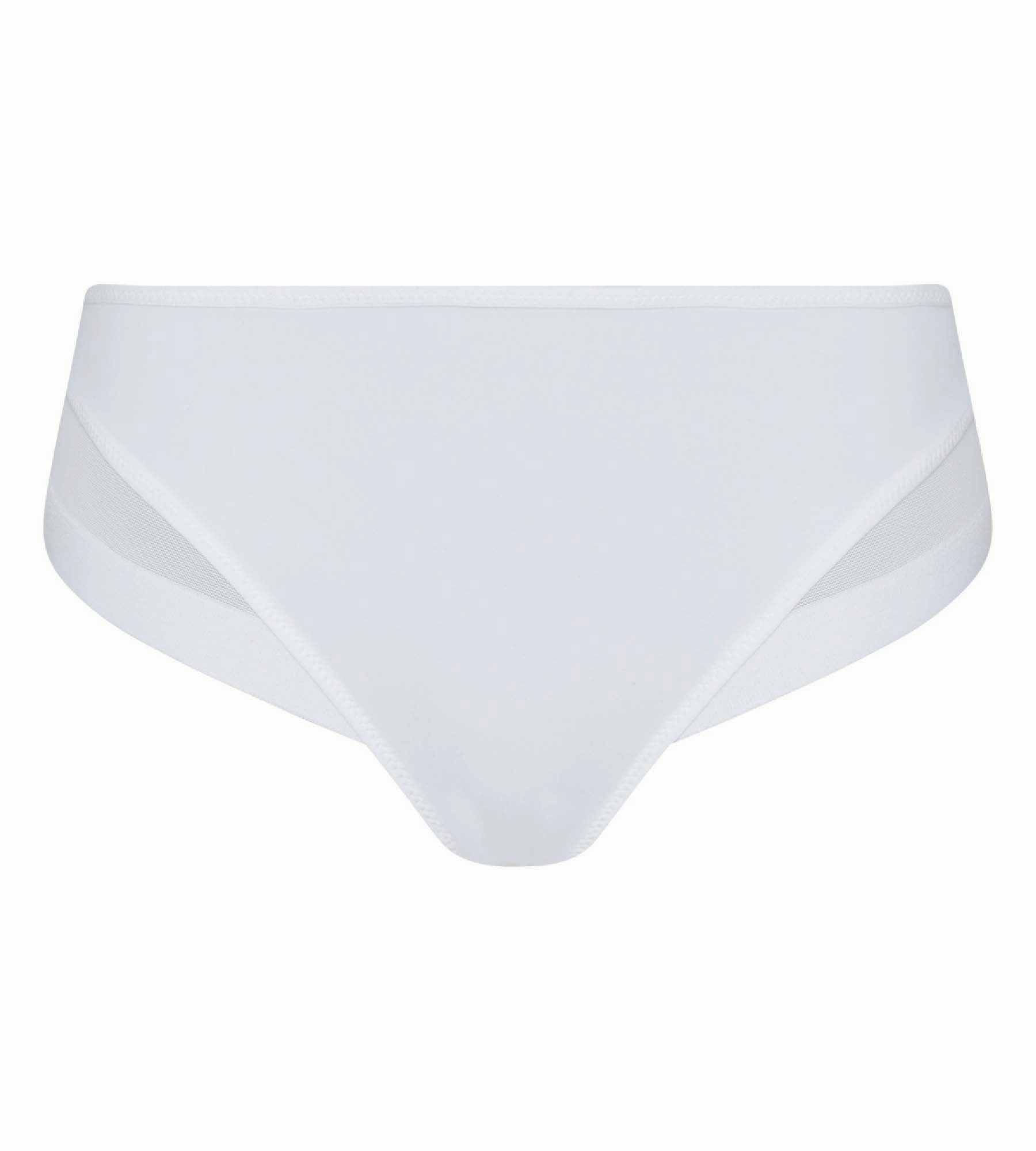 Dim Generous white microfibre and tulle briefs