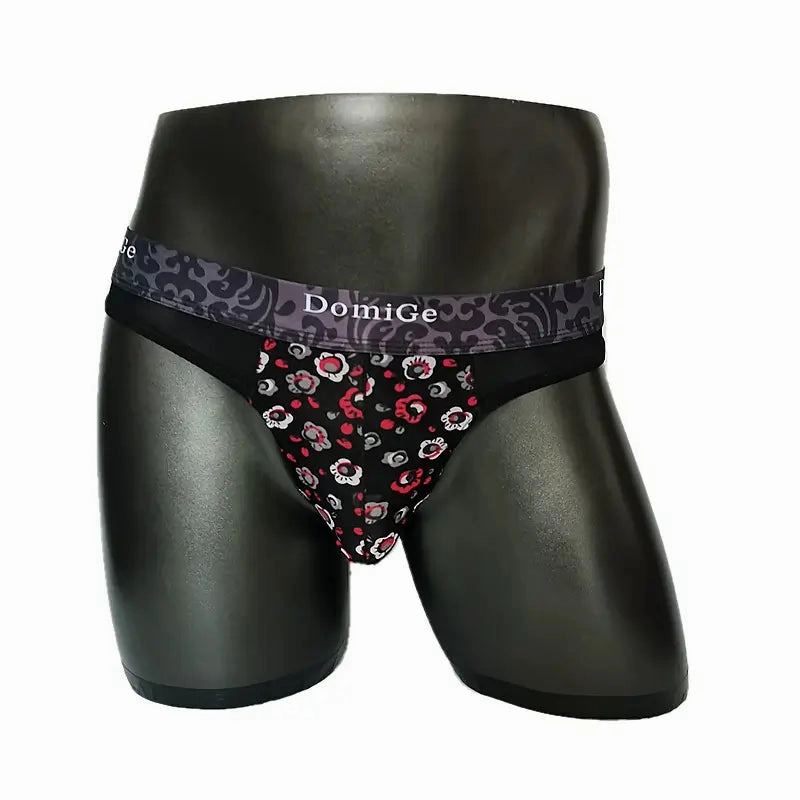 Domige Men's Thong String Underwear - Mesh G-String Briefs with Pouch Support