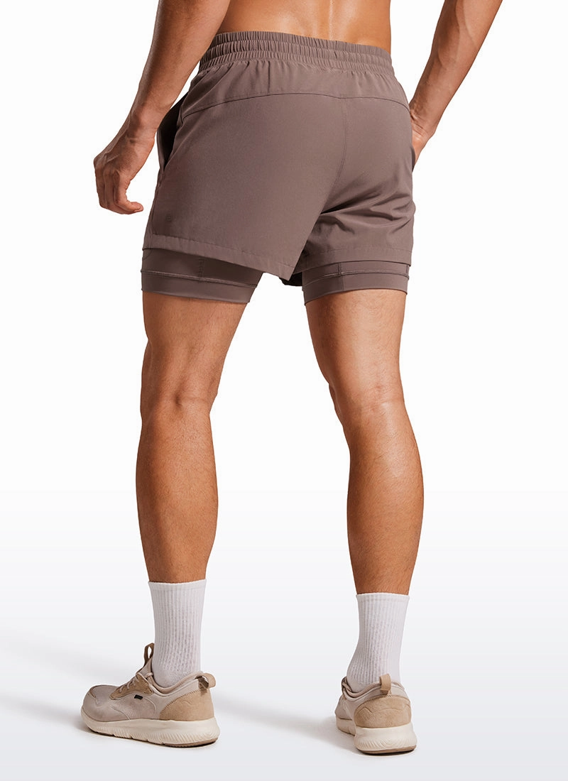 Feathery-Fit 2 in 1 Athletic Shorts 3.5''- with Pockets & Long Liner