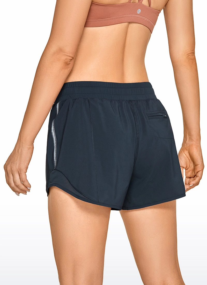 Feathery-Fit Mid-Rise Lined Shorts with Drawstring 4''