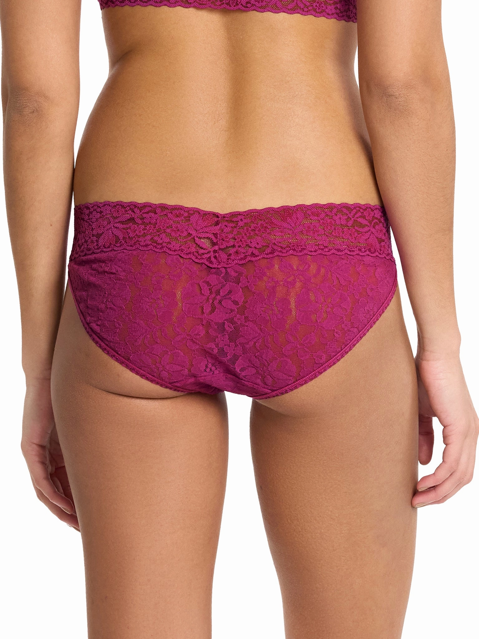 Flora Lace V-kini Picking Plums Pink