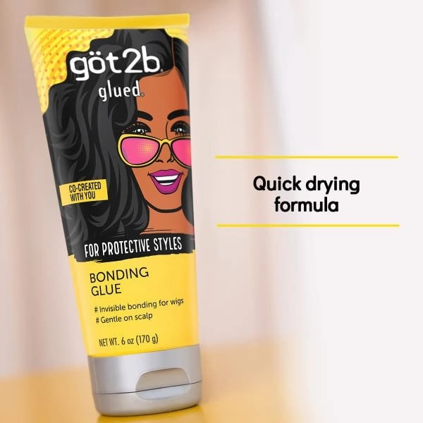 Got2B Glued Bonding Glue. For Protective Styles. Gentle on Scalp. Wig Glue 6 oz
