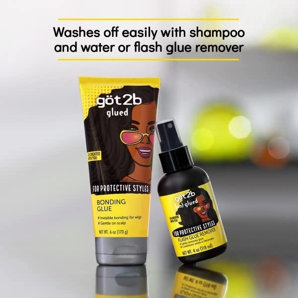 Got2B Glued Bonding Glue. For Protective Styles. Gentle on Scalp. Wig Glue 6 oz