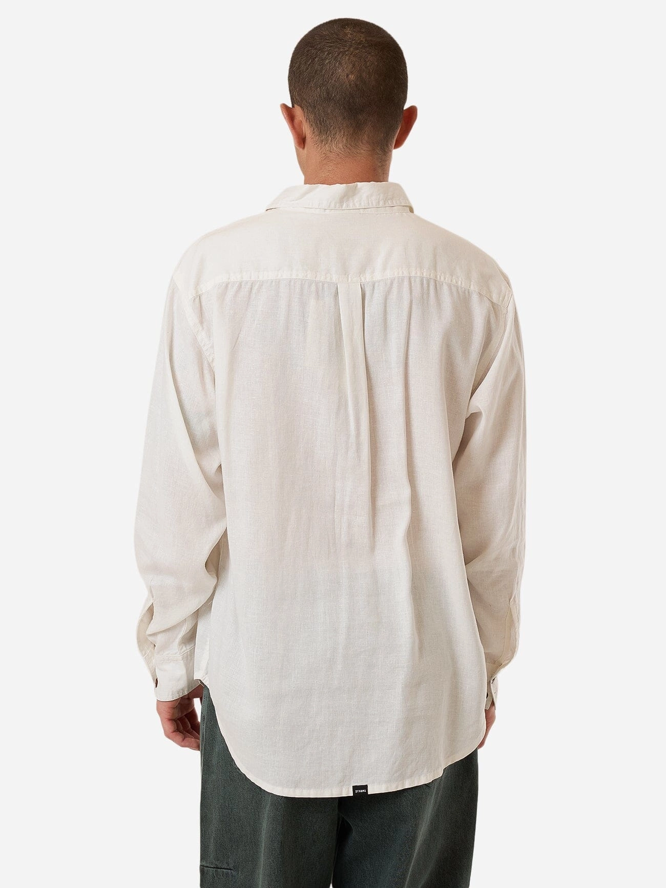 Hemp Minimal Thrills Oversize Long Sleeve Shirt - Dirty White