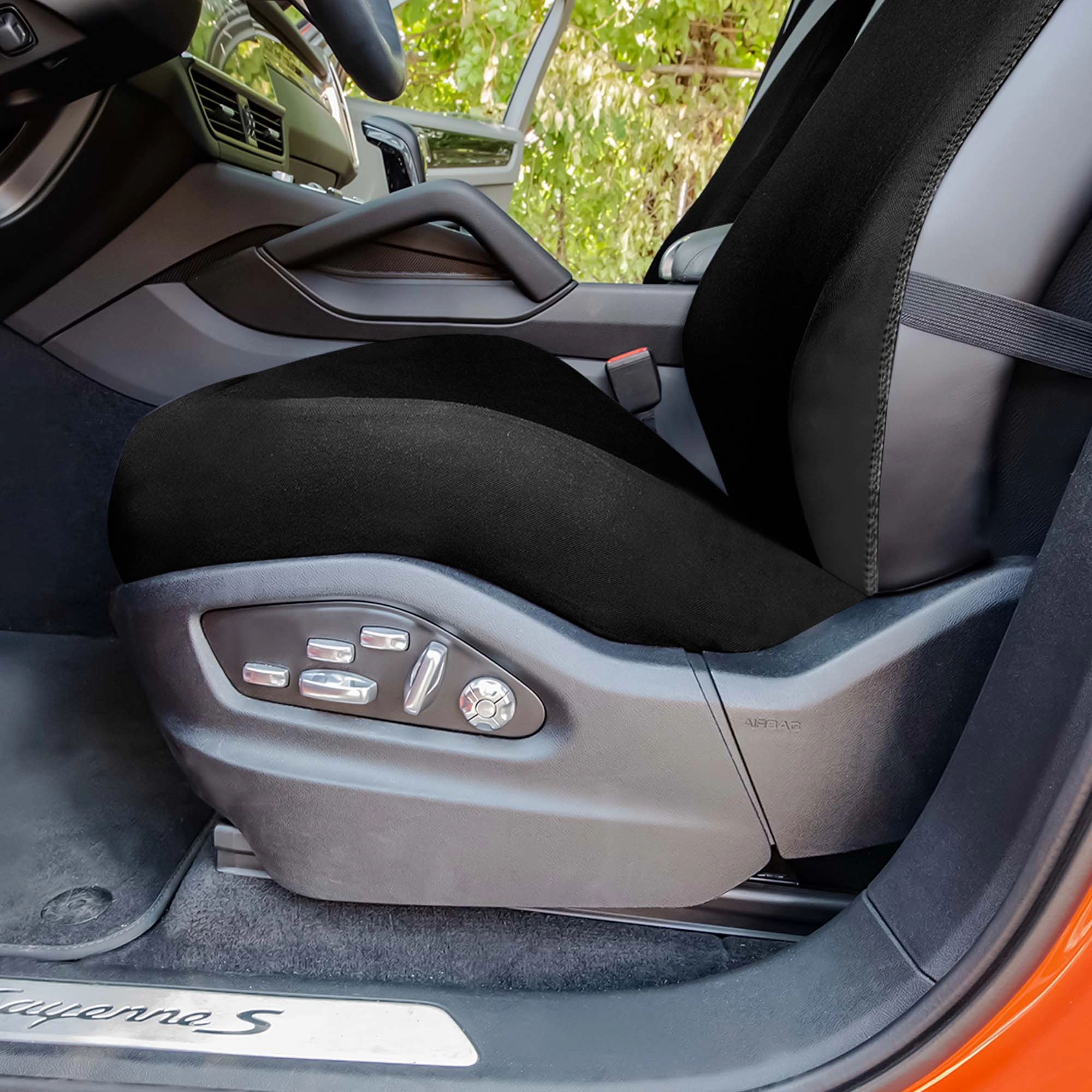High Back Sporty Flat Cloth Seat Covers - Full Set - Gray