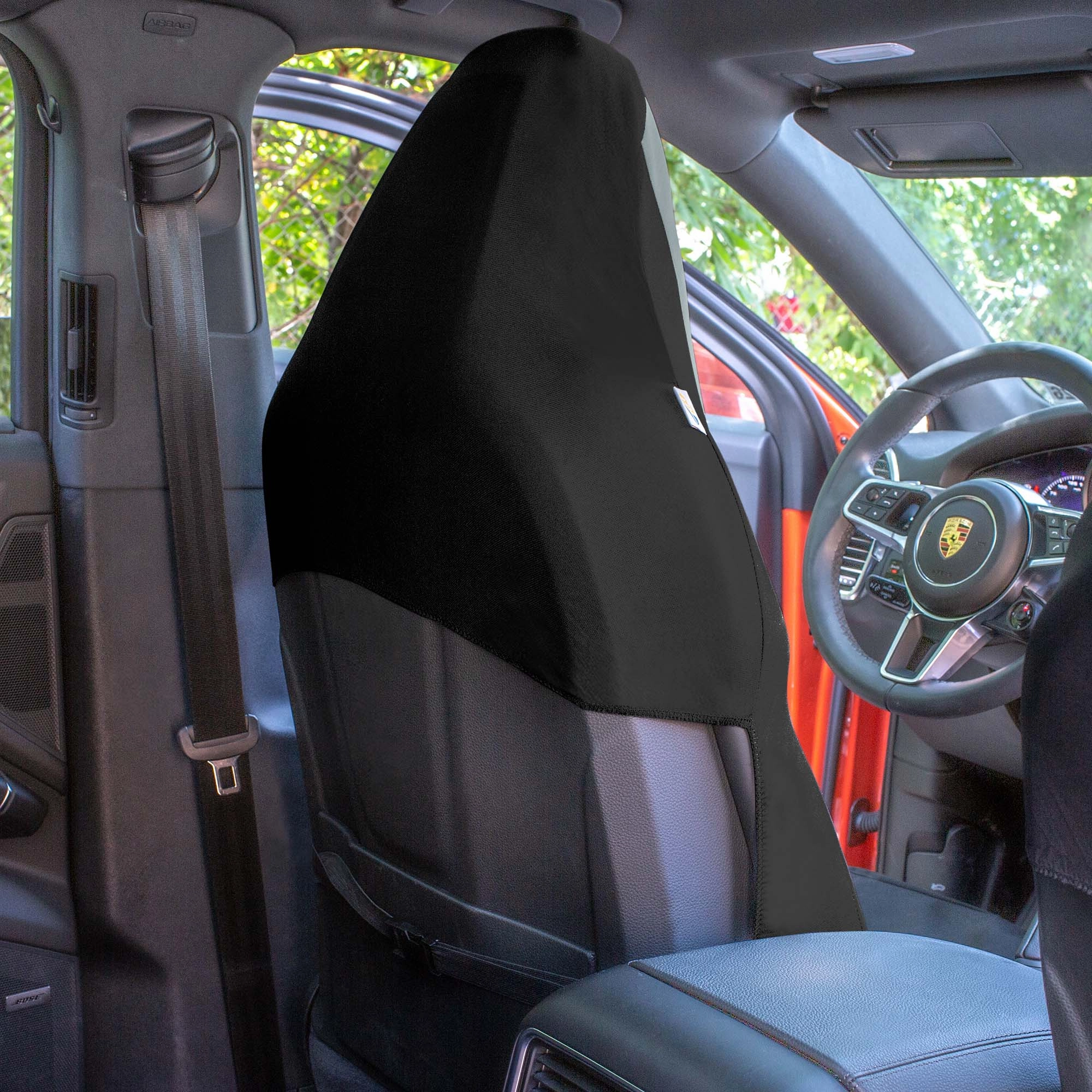 High Back Sporty Flat Cloth Seat Covers - Full Set - Gray