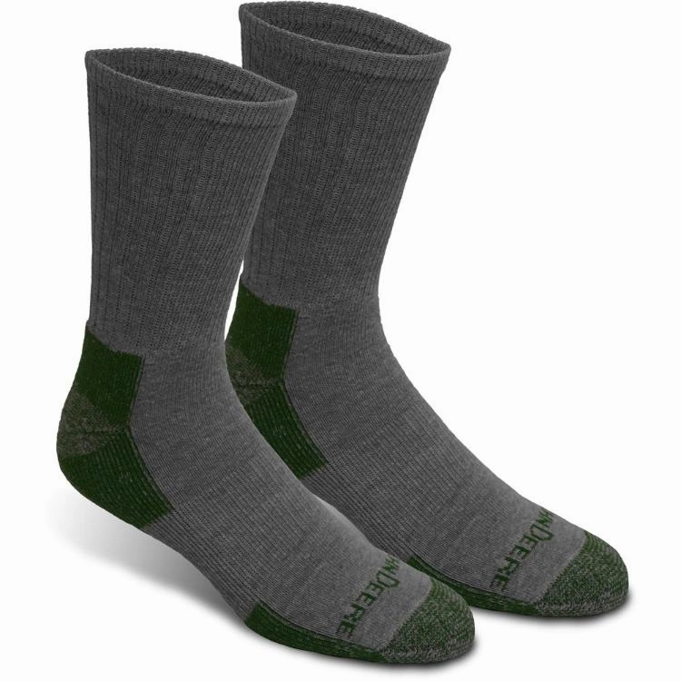 John Deere 4 Pack Crew Work Socks - Light Heather/Grey
