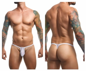 JUSTIN SIMON XSJBU02 Bulge Thongs Color White Mesh
