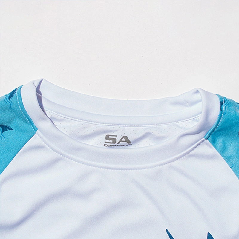 Kids Performance Long Sleeve Shirt | White | Baby Shark