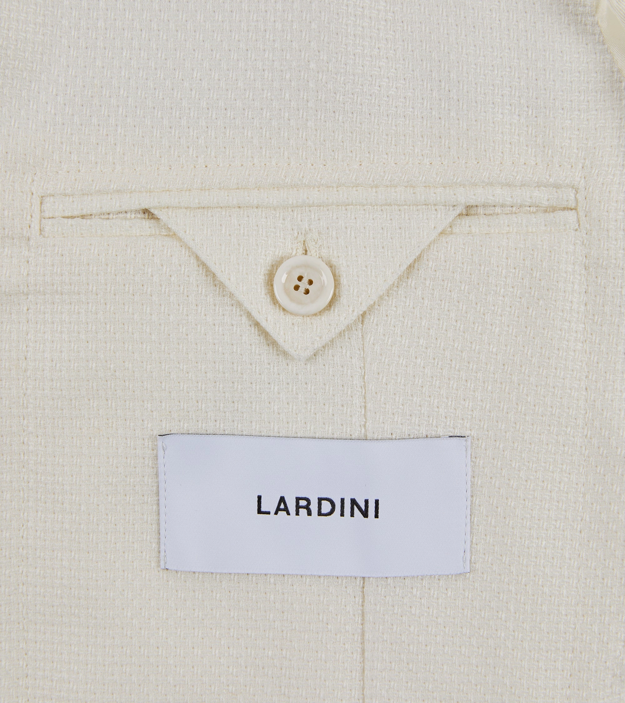 Lardini Wool Linen Silk Basketweave Jacket: Cream