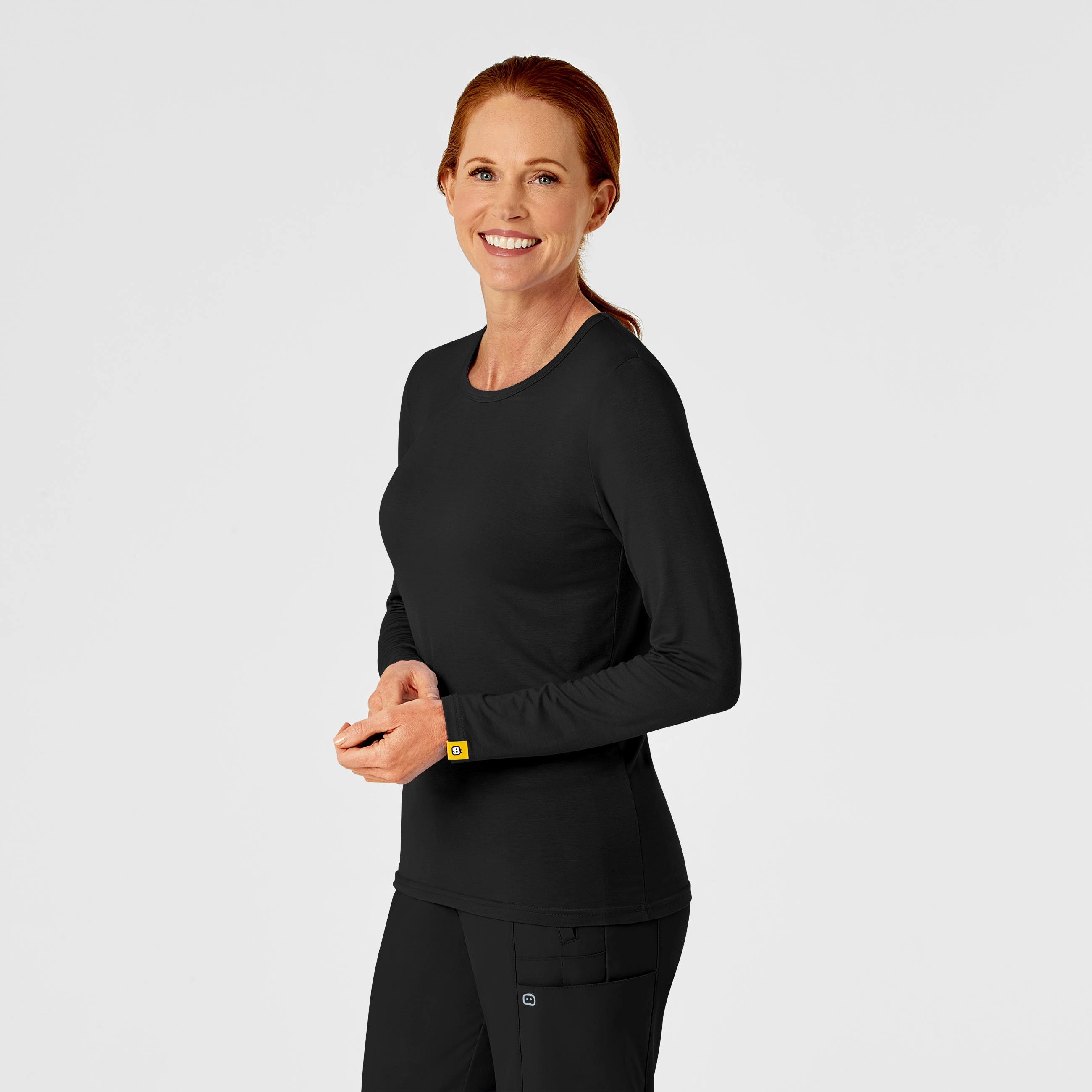 Long Sleeve Silky Tee - Black