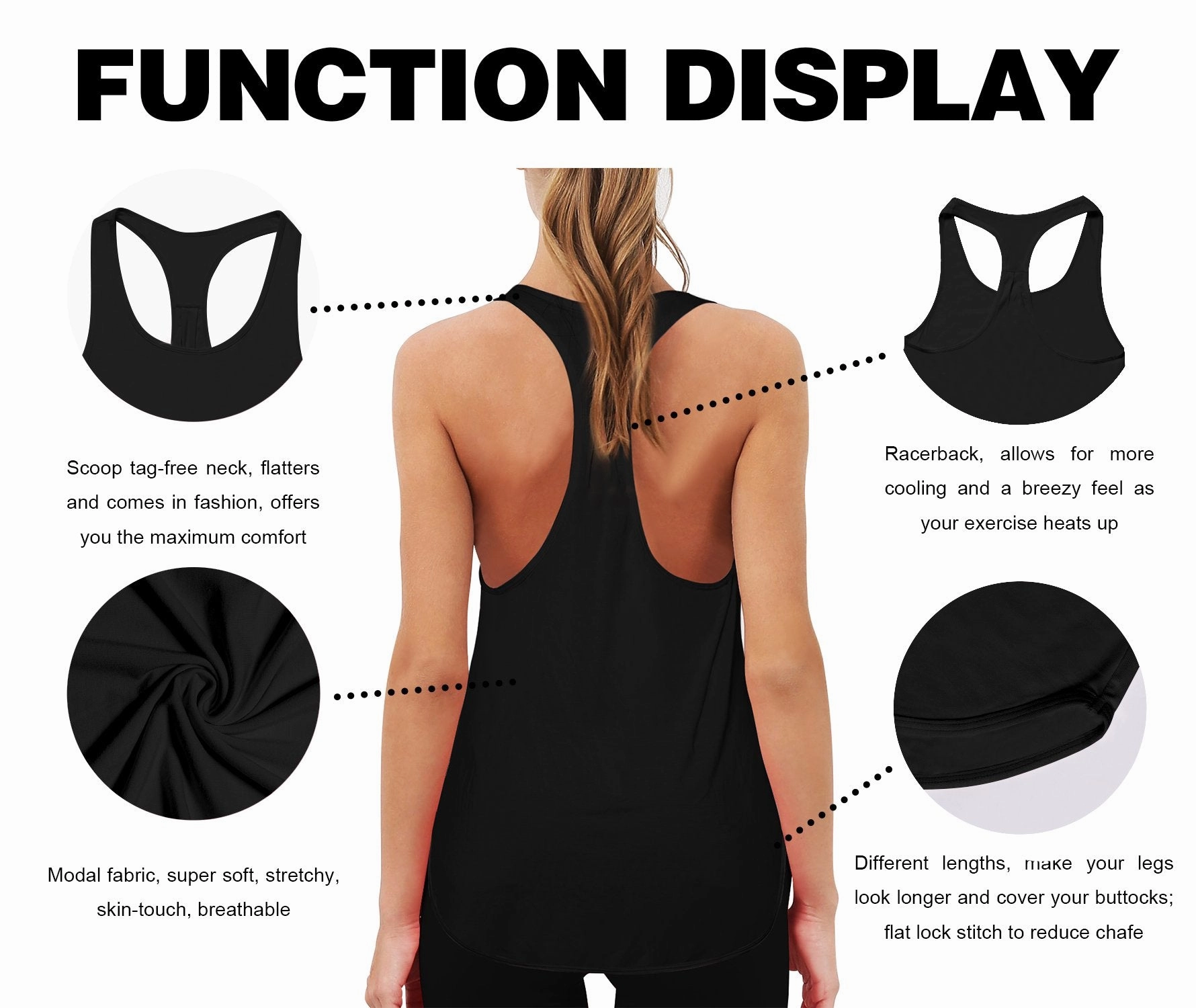 Loose Fit Racerback Tank Top black ins_Gym