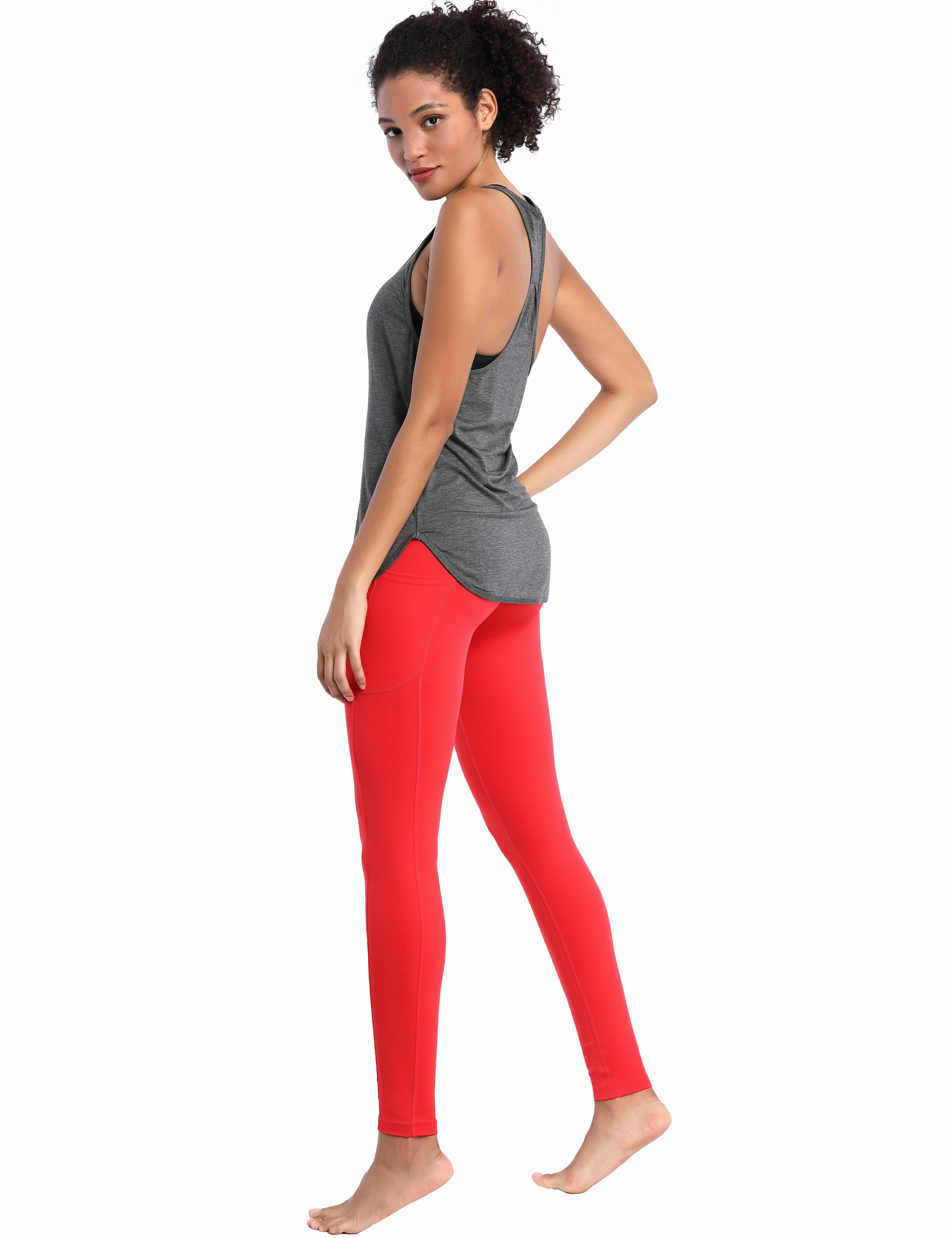 Loose Fit Racerback Tank Top heathercharcoal_Gym