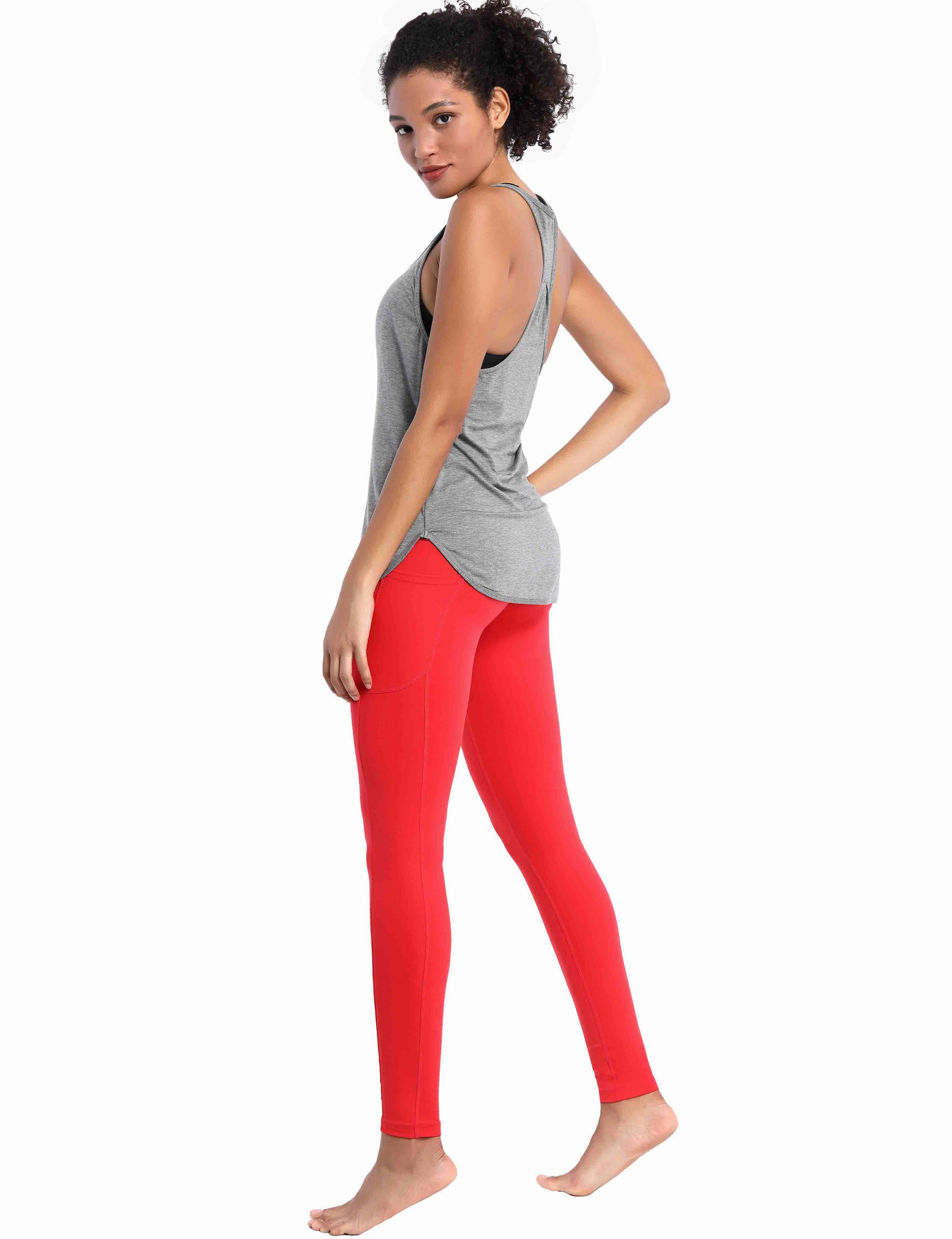 Loose Fit Racerback Tank Top heathergray_Plus Size