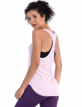 Loose Fit Racerback Tank Top lightpink_Running