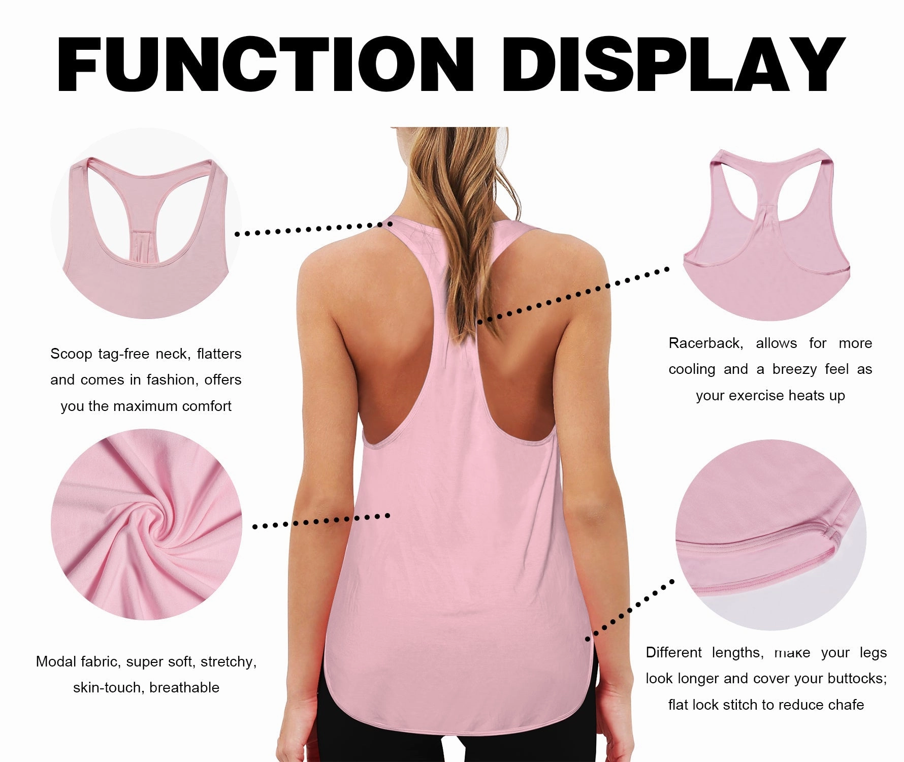 Loose Fit Racerback Tank Top lightpink_Running