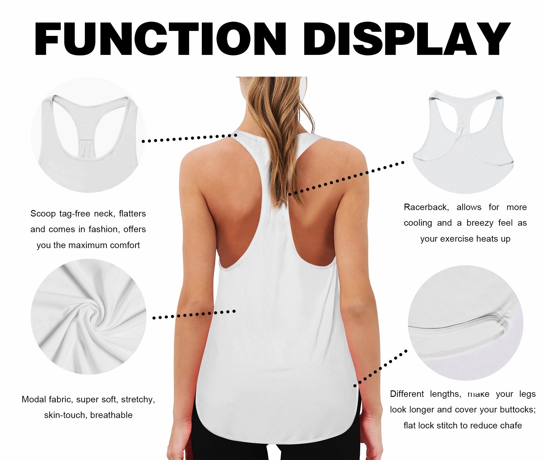 Loose Fit Racerback Tank Top white_Jogging