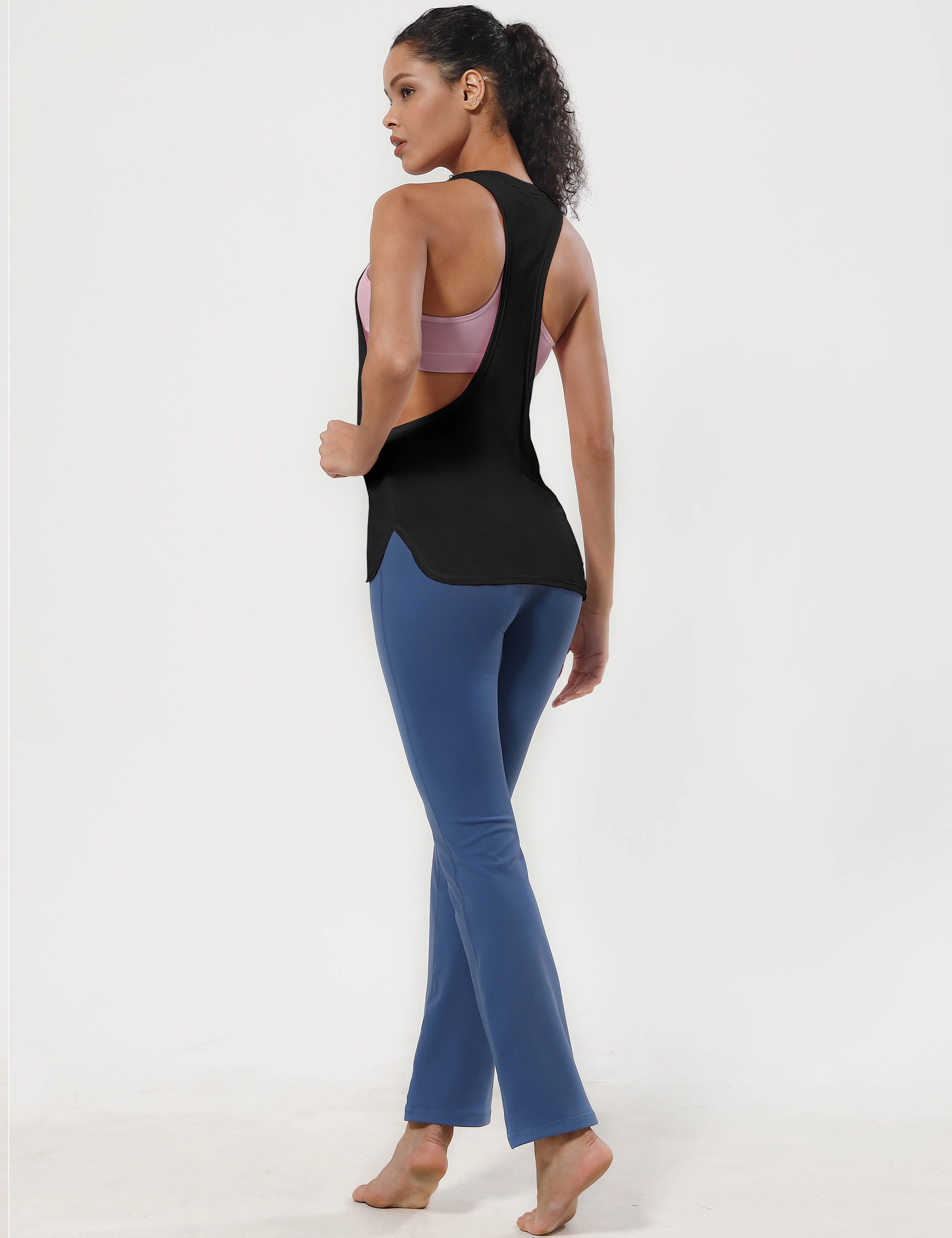 Low Cut Loose Fit Tank Top black ins_Running