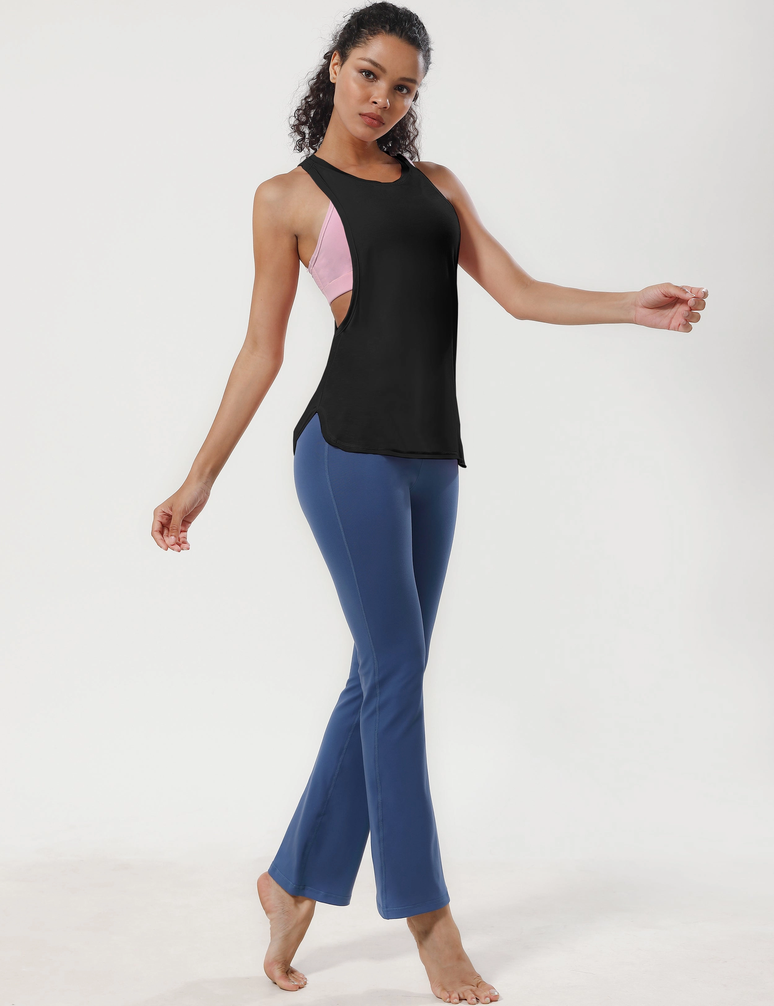Low Cut Loose Fit Tank Top black ins_Running