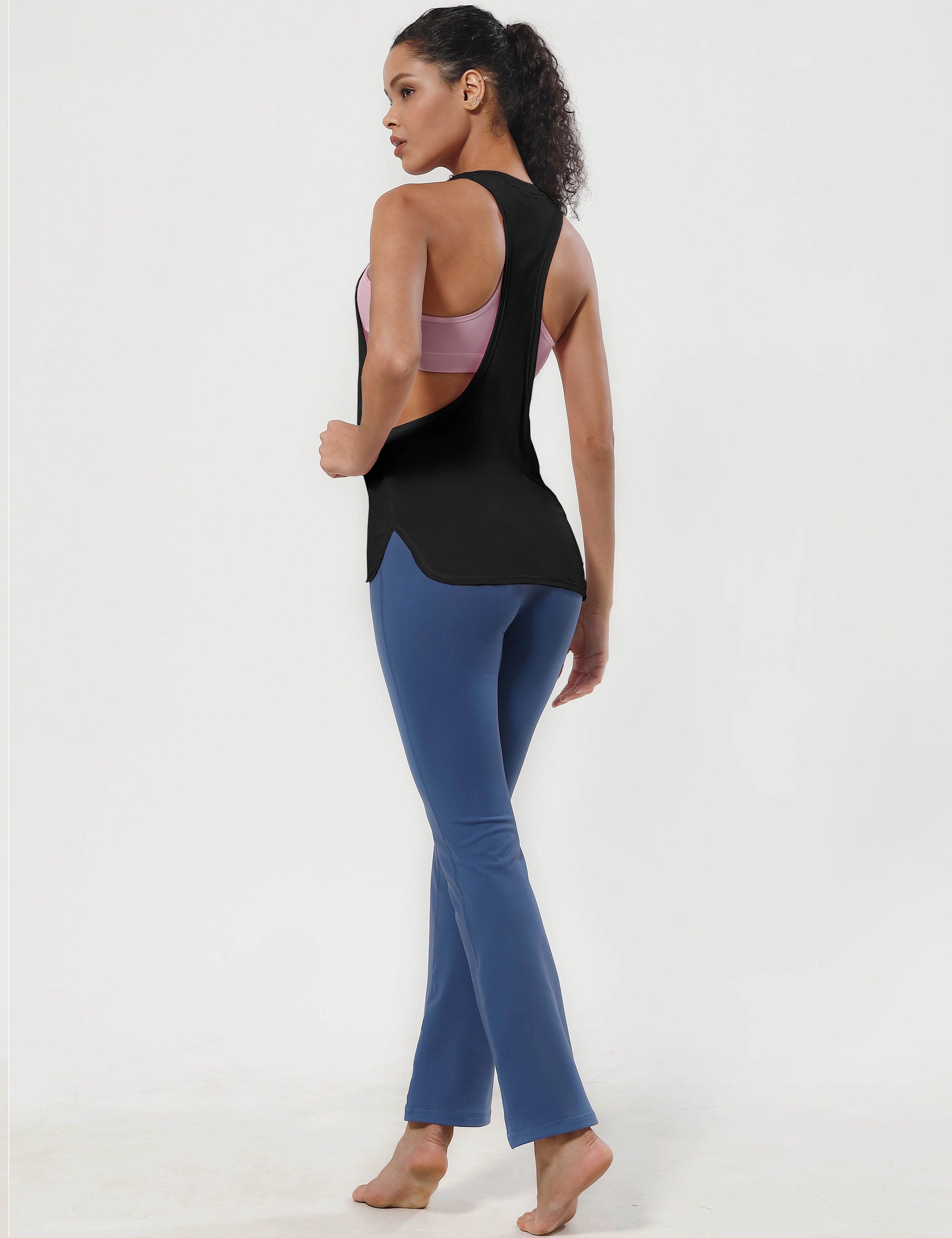 Low Cut Loose Fit Tank Top black_Tall Size