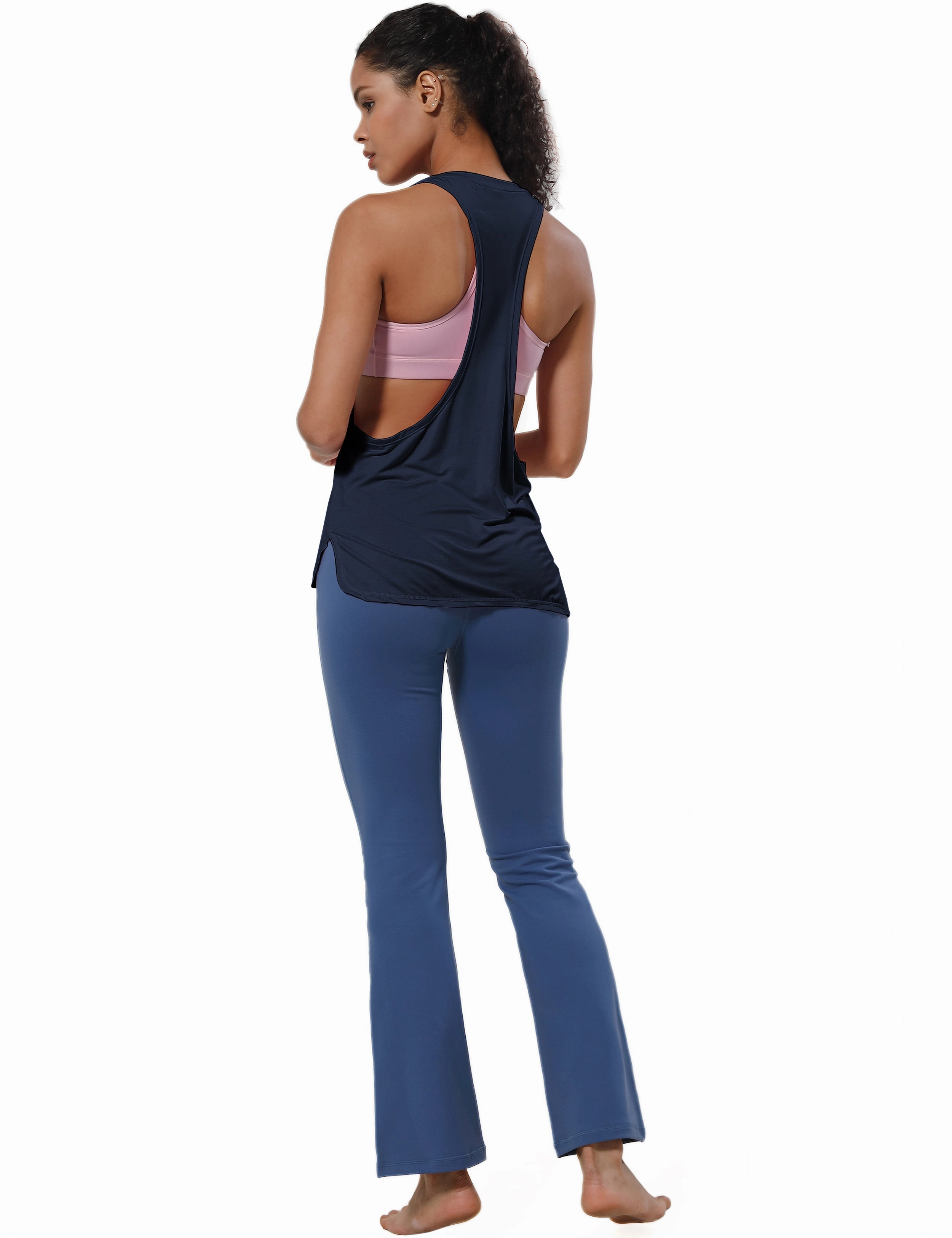 Low Cut Loose Fit Tank Top darknavy_Jogging