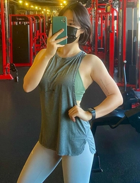 Low Cut Loose Fit Tank Top heathercharcoal ins_Gym