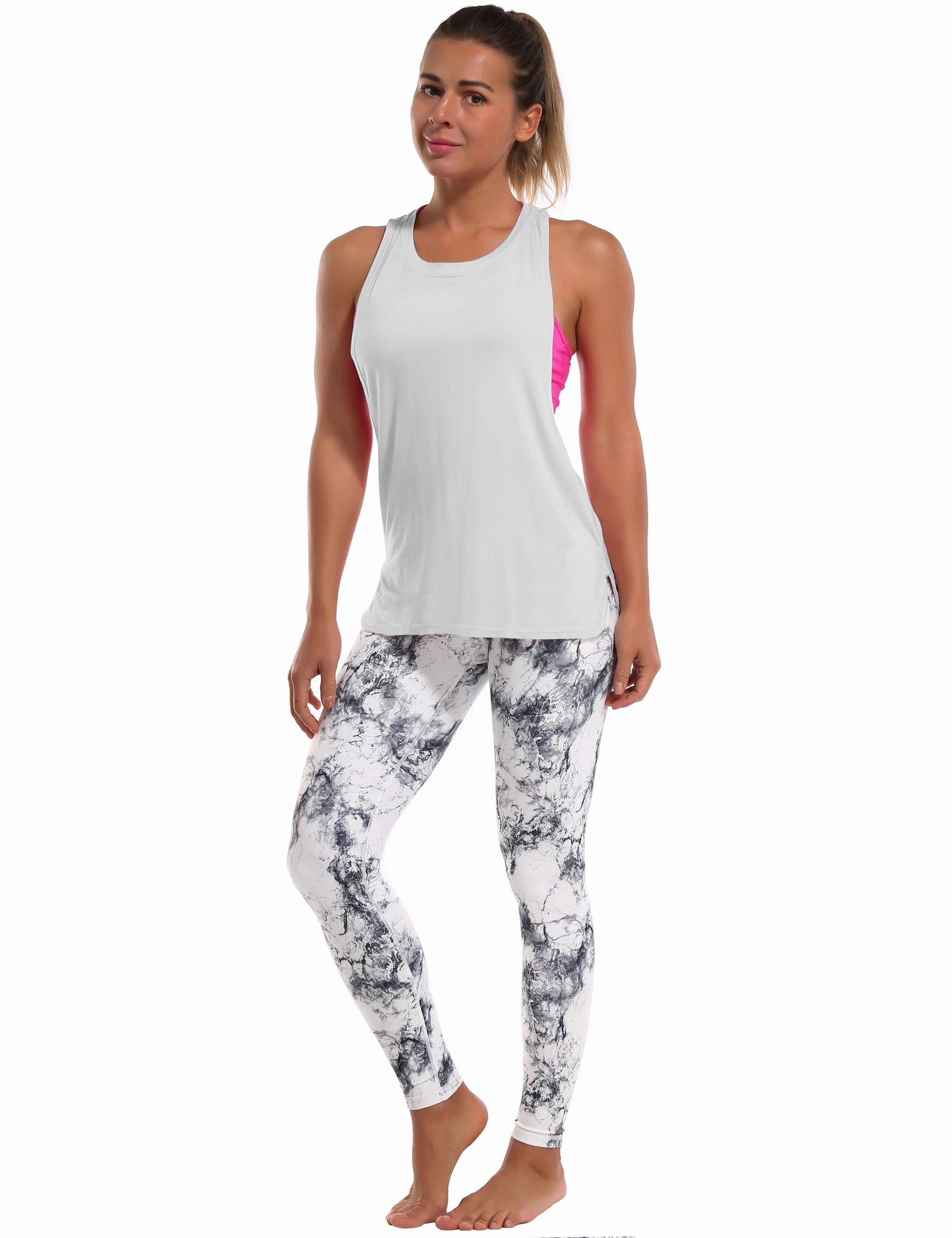 Low Cut Loose Fit Tank Top lightgray_yoga