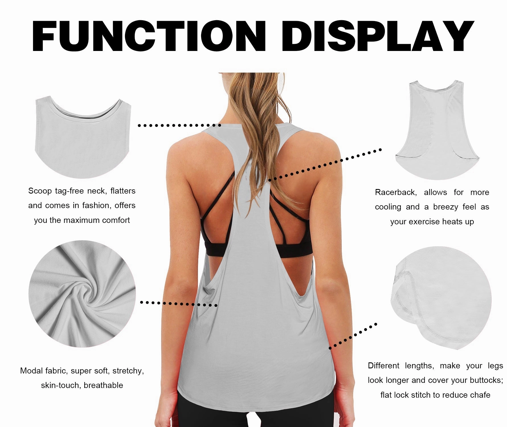 Low Cut Loose Fit Tank Top lightgray_yoga