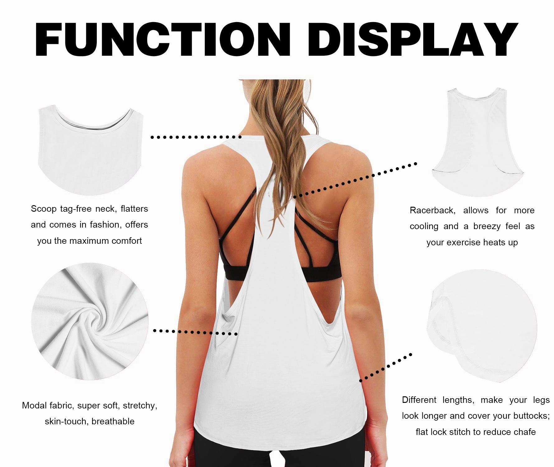 Low Cut Loose Fit Tank Top white_Gym