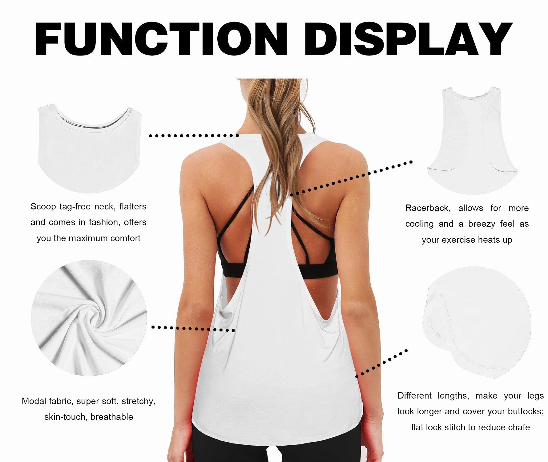 Low Cut Loose Fit Tank Top white_Jogging